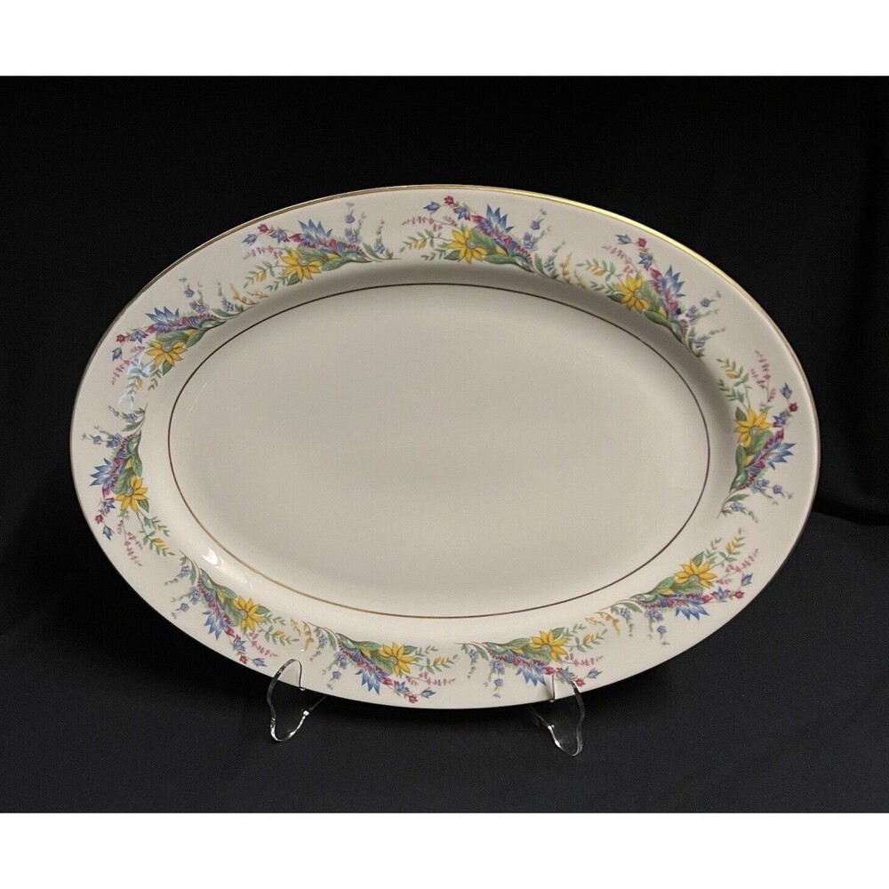 Vtg Arkinstall & Son Arcadian Spring Glory Fine China Oval Serving Platter 15.5"